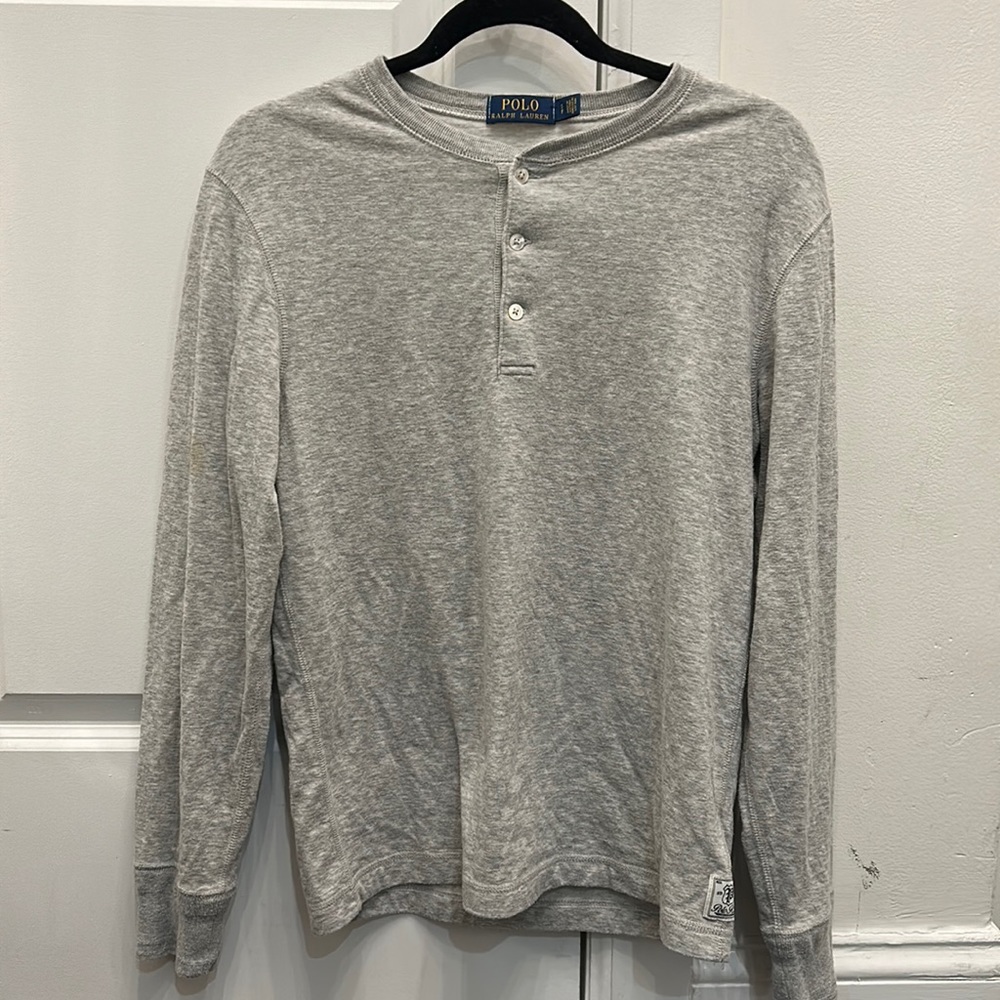 Polo by Ralph Lauren Gray Long Sleeve Shirt Size Small